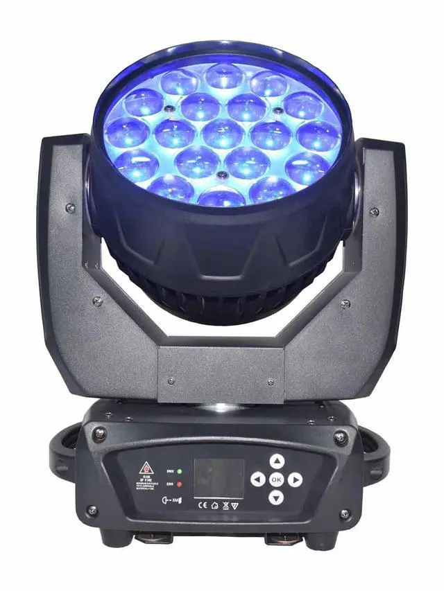 Alt view image 2 of 4 - 19x15W Zoom Beam Wash Moving Head Light for Stage Lighting Effect with RGBW 4in1 LED and DMX Control Dj Disco and Nightclub