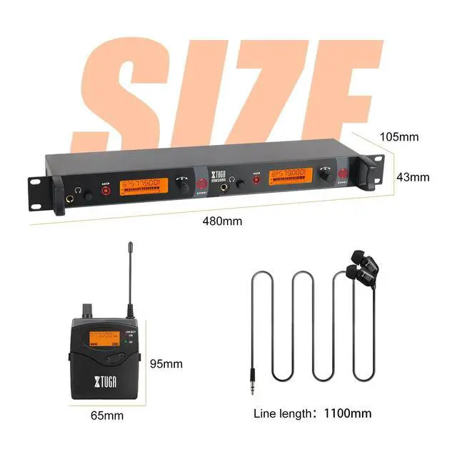 Alt view image 5 of 7 - RW2080 Wireless in Ear Monitor System,5 Bodypacks UHF IEM(572-599Mhz) | Wireless IEM System,2*40 Frequencies,300Ft Range,Mono Dual Channel Stage Monitoring for Musicians,Singers,Band,Studio,Church