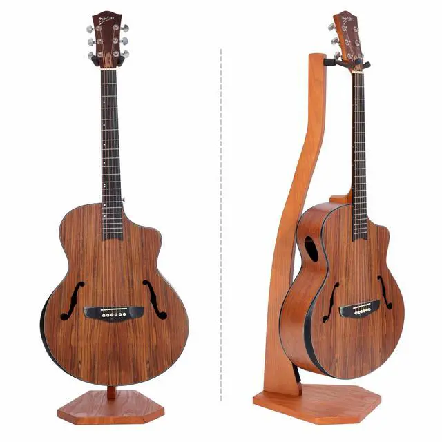 Alt view image 2 of 7 - Wooden Guitar Stand, Handmade German Ash Solid Swan-shaped Wood Racks Floor, for Electric Guitars, Acoustic Guitars, Classical Guitars, Banjos, Mandolins(Light Brown)
