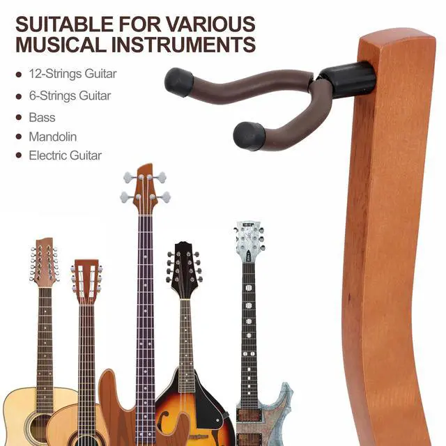 Alt view image 7 of 7 - Wooden Guitar Stand, Handmade German Ash Solid Swan-shaped Wood Racks Floor, for Electric Guitars, Acoustic Guitars, Classical Guitars, Banjos, Mandolins(Light Brown)