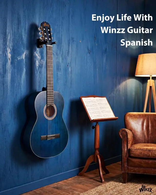 Alt view image 3 of 7 - Classical Guitar 4/4 Adult Classical Guitar for Beginners 39 Inches (vintage blue)