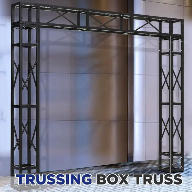Alt view image 3 of 7 - Square 8" x 8" Box Truss Black Trussing Aluminum Lighting Stage Truss with Hardware, 500 Pounds Load Capacity(2m Long)