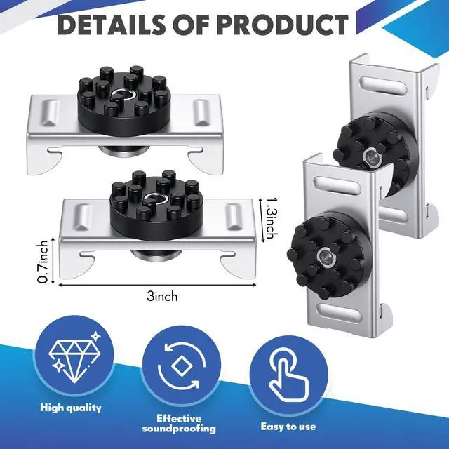 Alt view image 2 of 6 - 100 Pack Soundproofing Sound Isolation Clips Resilient Channel Mounting Clip Reduces Noise from Noisy Neighbors for Apartment Recording Studio Sound Proofing for Walls and Ceilings (Black)