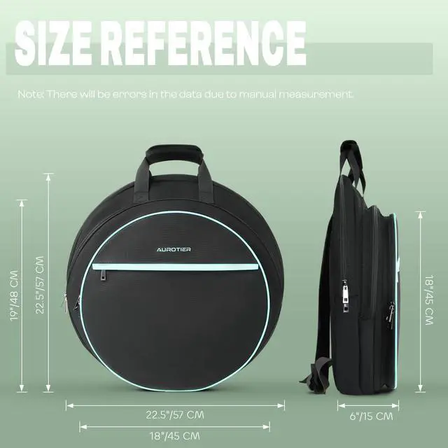 Alt view image 6 of 7 - 22" Cymbal Bag, Water-Resistant Cymbal Case with Thick Padded Dividers, Cymbal Backpack and Carry Handles for Drum Cymbals and Accessories