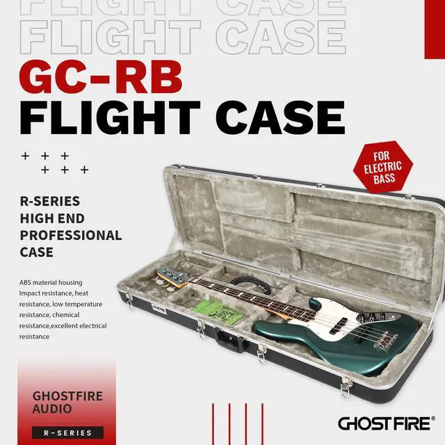 Alt view image 2 of 6 - Electric Bass ABS Hard Case for Bass, GC-RB Black | Portable Hard-Shell Case With Lock, Super Thick Case Fit for Bass, Soft Velvet Lining Suitable Inner Design