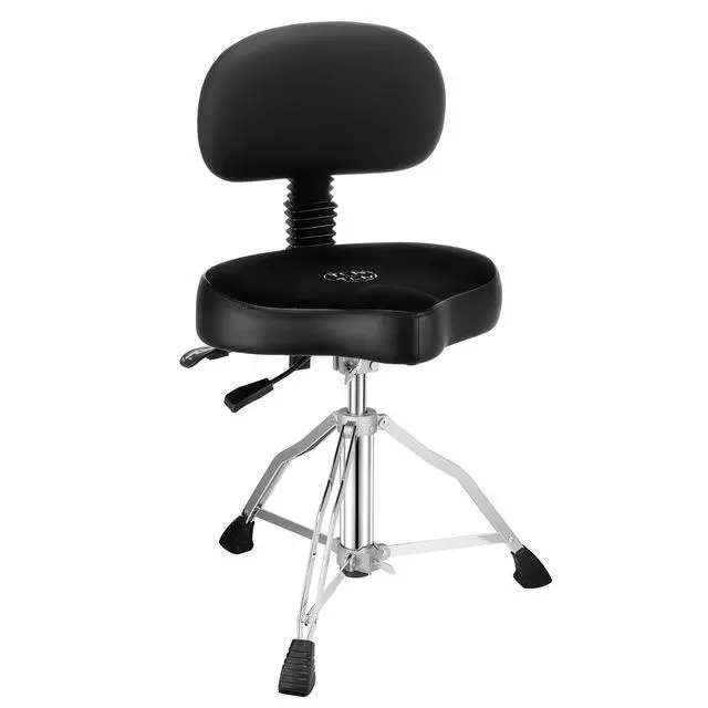 Alt view image 3 of 7 - Drum Throne with Backrest,Drum Stool for Adults|Hydraulic Drum Throne with 45°Angle Adjustable Back,Heavy Duty Drum Seat for Professional Drummers