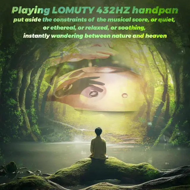 Alt view image 7 of 7 - Handpan Drum 19 Inch for Beginners 10 Notes - Hand Pan Drum(Gold) | Hand Drum D Minor Kurd 432Hz Professional Hand Pan,Handpan Instrument,Premium Steel Drum