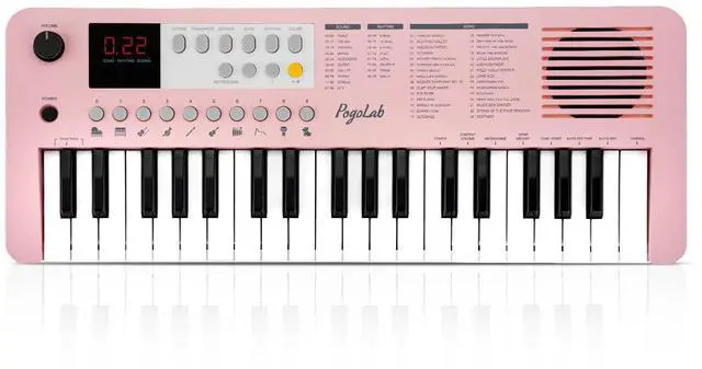 Main image of MK1 37 Keys Kids Keyboard Piano, Mini Portable Multi-Function Piano with Excellent Sound Quality, Built-In Speaker & LED Display, Small Electric Music Keyboard Gift for Beginners (Pink)