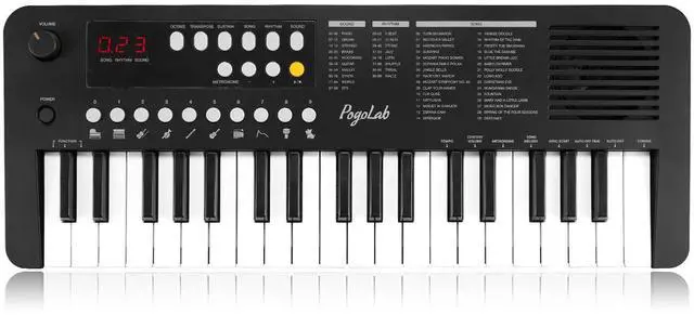 Main image of MK1 37 Keys Kids Keyboard Piano, Mini Portable Multi-Function Piano with Excellent Sound Quality, Built-In Speaker & LED Display, Small Electric Music Keyboard Gift for Beginners (Black)