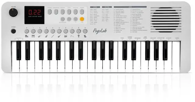 Main image of MK1 37 Keys Kids Keyboard Piano, Mini Portable Multi-Function Piano with Excellent Sound Quality, Built-In Speaker & LED Display, Small Electric Music Keyboard Gift for Beginners (White)