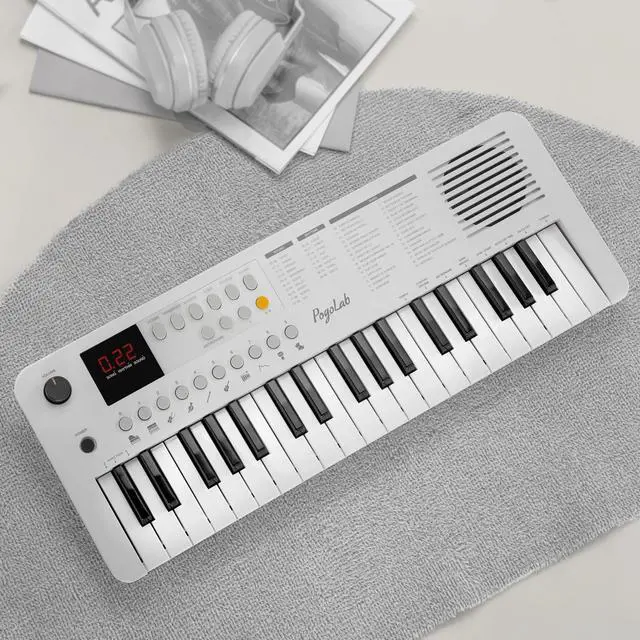 Alt view image 2 of 7 - MK1 37 Keys Kids Keyboard Piano, Mini Portable Multi-Function Piano with Excellent Sound Quality, Built-In Speaker & LED Display, Small Electric Music Keyboard Gift for Beginners (White)