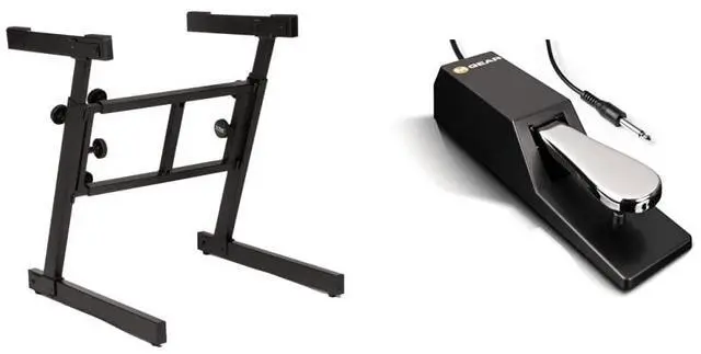 Main image of KS7350 Pro Heavy-Duty Folding-Z Keyboard Stand, Black & M-Audio SP-2 - Universal Sustain Pedal with Piano Style Action For MIDI Keyboards, Digital Pianos & More