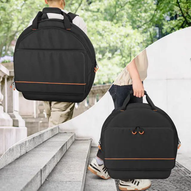 Alt view image 5 of 7 - 22'' Cymbal Bag, Double Layer Cymbal Gig Bag with 6mm Padded Divider | Cymbal Case with Carry Handles and Backpack Straps for Drum Cymbals and Accessories