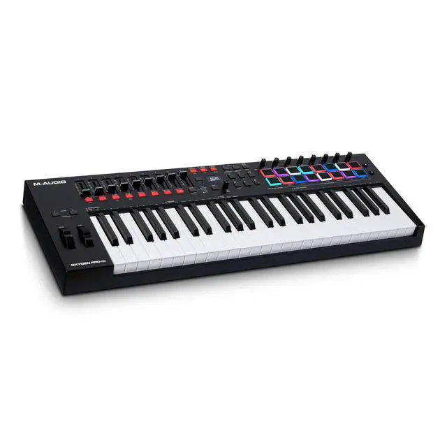 Main image of Oxygen Pro 49 Key USB MIDI Keyboard Controller With Beat Pads, MIDI-assignable Knobs, Buttons and Faders, and Native Instruments Sound Package (NKS Integration)