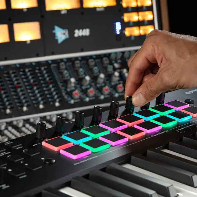 Alt view image 2 of 7 - Oxygen Pro 49 Key USB MIDI Keyboard Controller With Beat Pads, MIDI-assignable Knobs, Buttons and Faders, and Native Instruments Sound Package (NKS Integration)