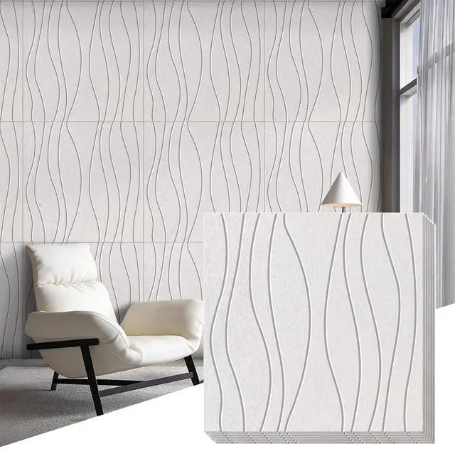 Main image of Water Waves Acoustical Wall Panels, Decorative Sound Absorbing Wall Panels | 23.6 x 23.6 Inch 6 Pack Art Acoustic Panels, Sound Absorbing Wall Art, for Echo Reduction in Home Office & Apartment
