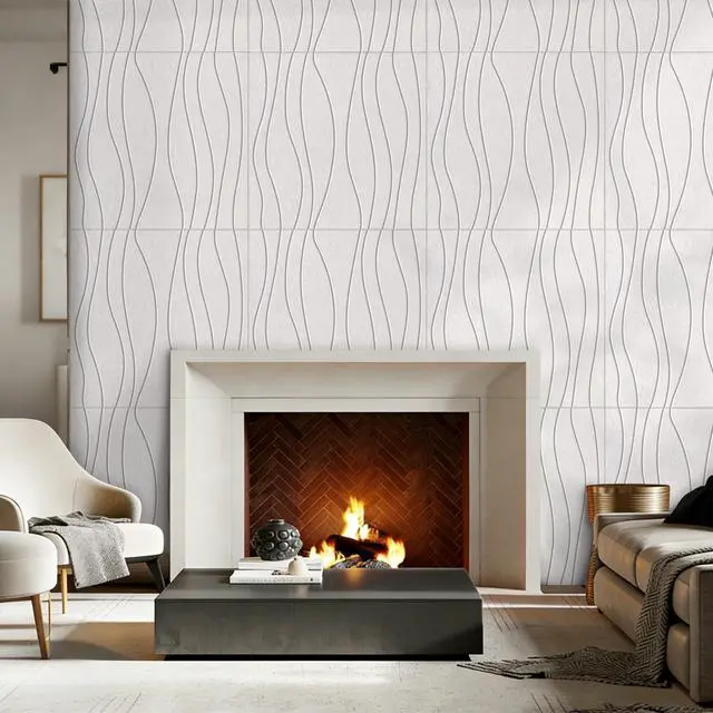 Alt view image 5 of 7 - Water Waves Acoustical Wall Panels, Decorative Sound Absorbing Wall Panels | 23.6 x 23.6 Inch 6 Pack Art Acoustic Panels, Sound Absorbing Wall Art, for Echo Reduction in Home Office & Apartment