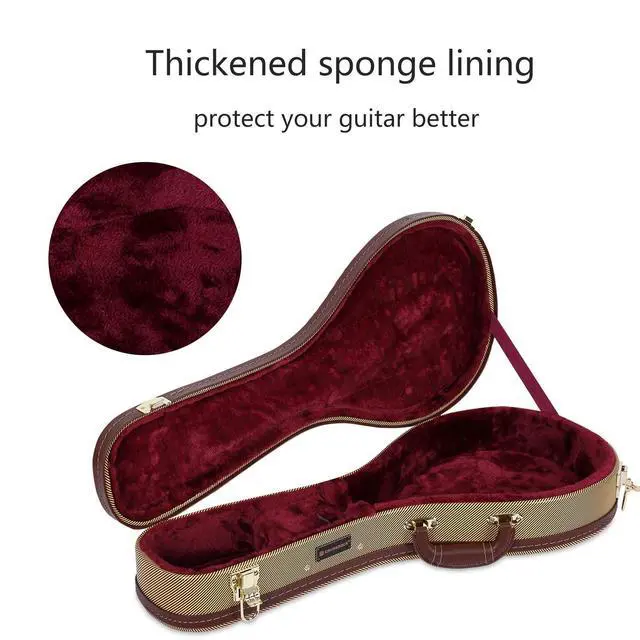 Alt view image 3 of 7 - Hard Shell Case for A-Style Mandolin in Vinyl Tweed(CRW620MATW)