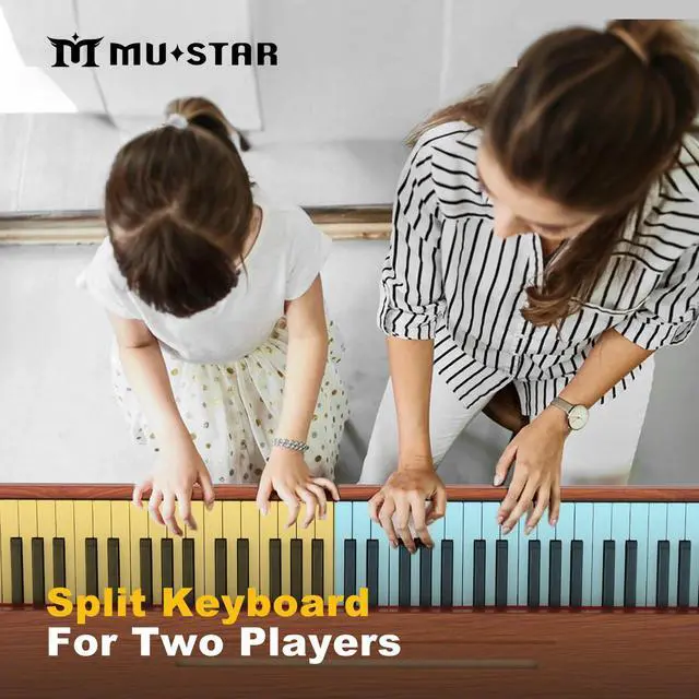 Alt view image 3 of 7 - 88 Key Piano Keyboard Semi Weighted Home Digital Piano for Beginners | Electric Piano with 800 Tones, 600 Rhythms, 80 Demo, 3-Pedal Unit, Furniture Stand, USB MIDI, Wireless Connection, Brown