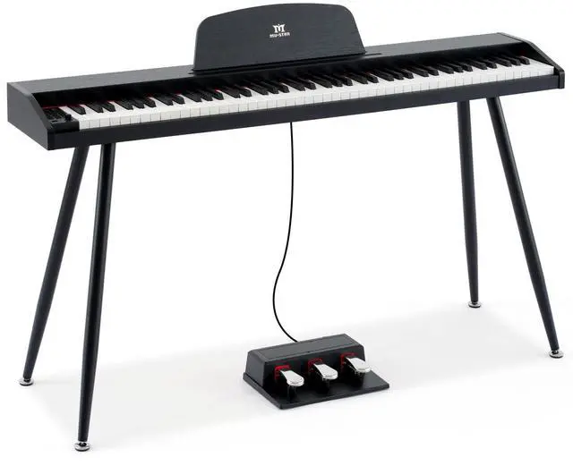 Main image of 88 Key Piano Keyboard Semi Weighted Home Digital Piano for Beginners | Electric Piano with 800 Tones, 600 Rhythms, 80 Demo, 3-Pedal Unit, Furniture Stand, USB MIDI, Wireless Connection, Black