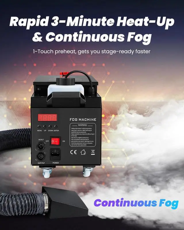 Alt view image 4 of 6 - Low Lying Fog Machine Water Based, 1800W Ground Fog Machine with Wireless Remote, DMX 512 & Manual Control | Replaces Bulky Dry Ice Machines | Compact Size for Halloween, Wedding, DJ Stage, etc