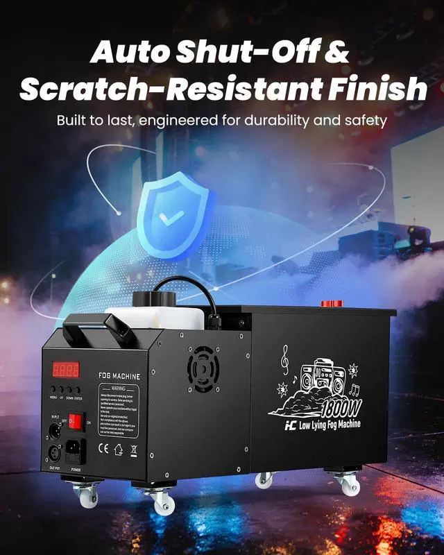 Alt view image 5 of 6 - Low Lying Fog Machine Water Based, 1800W Ground Fog Machine with Wireless Remote, DMX 512 & Manual Control | Replaces Bulky Dry Ice Machines | Compact Size for Halloween, Wedding, DJ Stage, etc