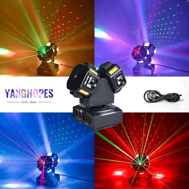 Alt view image 2 of 7 - 8LED Moving Head DJ Light Stage Led Lighting Pinspot Lights Uplighting Rotating Beam Lights for Events Sound Activated Light for DJ KTV Disco Party Wedding Concert Festival