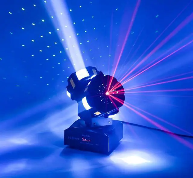 Alt view image 6 of 7 - 8LED Moving Head DJ Light Stage Led Lighting Pinspot Lights Uplighting Rotating Beam Lights for Events Sound Activated Light for DJ KTV Disco Party Wedding Concert Festival