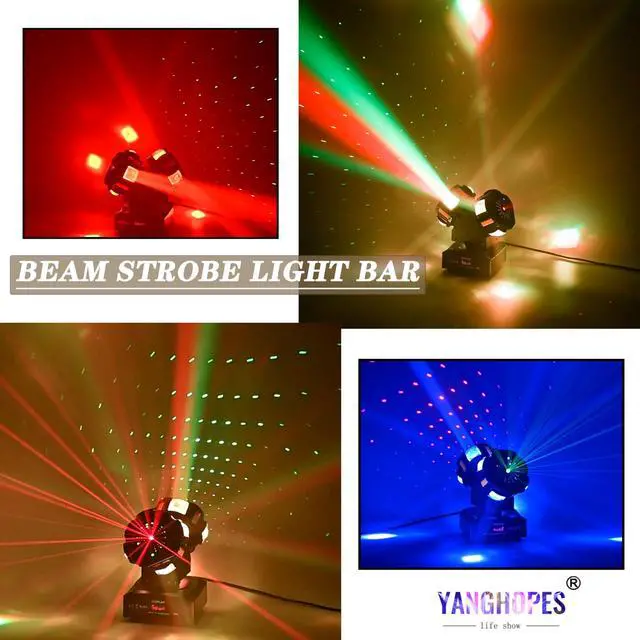 Alt view image 3 of 7 - 8LED Moving Head DJ Light Stage Led Lighting Pinspot Lights Uplighting Rotating Beam Lights for Events Sound Activated Light for DJ KTV Disco Party Wedding Concert Festival