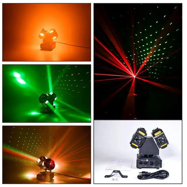 Alt view image 5 of 7 - 8LED Moving Head DJ Light Stage Led Lighting Pinspot Lights Uplighting Rotating Beam Lights for Events Sound Activated Light for DJ KTV Disco Party Wedding Concert Festival