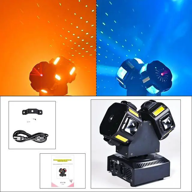 Alt view image 4 of 7 - 8LED Moving Head DJ Light Stage Led Lighting Pinspot Lights Uplighting Rotating Beam Lights for Events Sound Activated Light for DJ KTV Disco Party Wedding Concert Festival