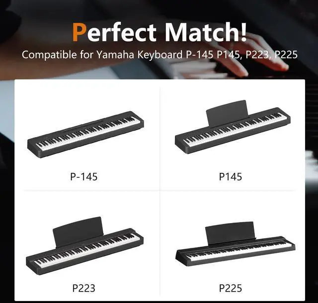 Alt view image 2 of 7 - L100B Keyboard Stand Compatible for Yamaha Keyboard P143B, P145, P223, P225 (Only), Wooden, Black