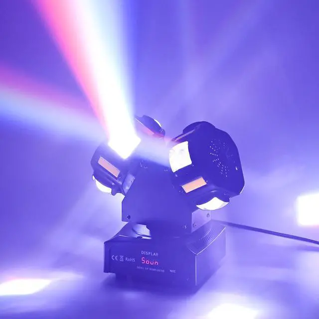 Alt view image 7 of 7 - 8LED Moving Head DJ Light Stage Led Lighting Pinspot Lights Uplighting Rotating Beam Lights for Events Sound Activated Light for DJ KTV Disco Party Wedding Concert Festival