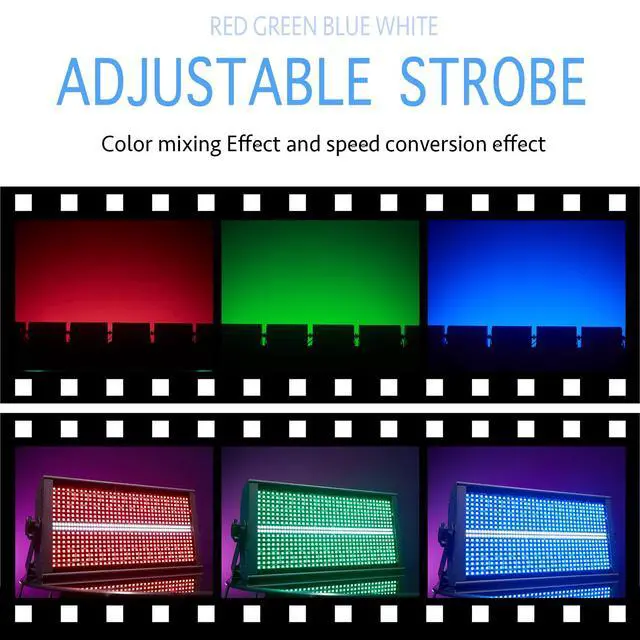 Alt view image 3 of 7 - Stage Light Bar LED 200W DJ Strobe Light 768 LEDs RGBW DJ Lights with 46 Zones Chasing, Wash Lighting Uplights Sound Activated DMX 512 for Stage Lighting Bars Party Wedding Show