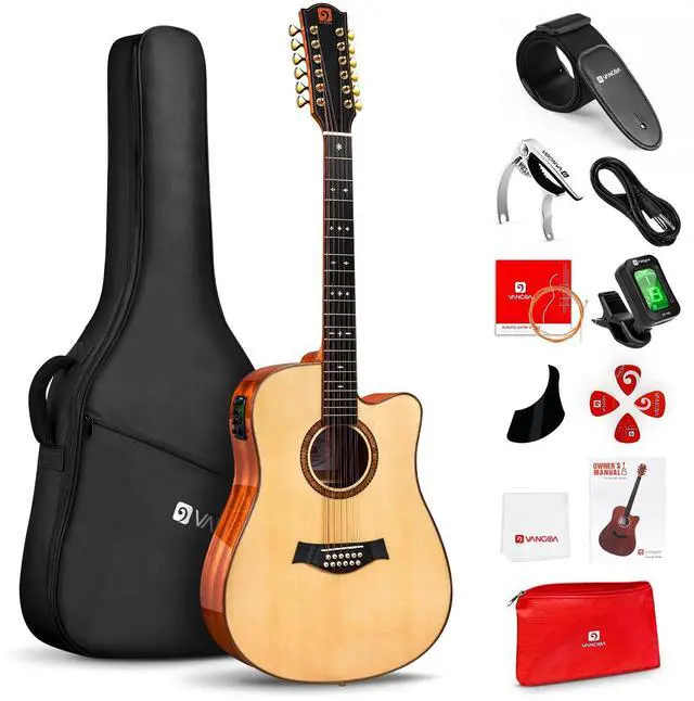 Main image of Advanced 12 String Guitar, Full Size Twelve String Guitar Acoustic Electric 4 Band EQ Electroacoustic Set for Professional Beginner Adults Intermediate, Spruce Top, Glossy Natural