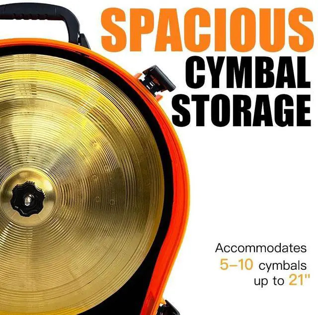 Alt view image 4 of 7 - 22'' Cymbal Case With Wheels, Rolling Cymbal Hard Case With Foam, Fits 10 × 21" Cymbals, Design for Drum Cymbal, Cymbal Vault Upgrade Cymbal Bag, Tour Edition for Drummer