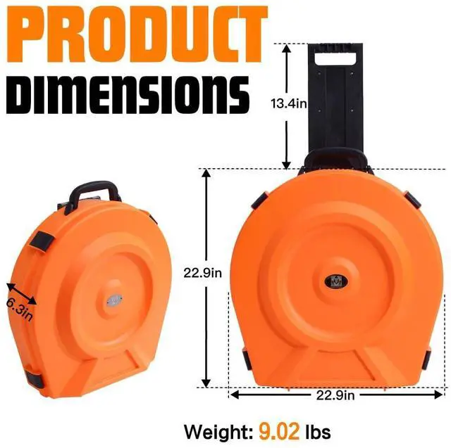 Alt view image 5 of 7 - 22'' Cymbal Case With Wheels, Rolling Cymbal Hard Case With Foam, Fits 10 × 21" Cymbals, Design for Drum Cymbal, Cymbal Vault Upgrade Cymbal Bag, Tour Edition for Drummer