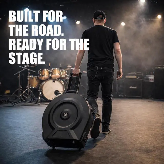 Alt view image 7 of 7 - 22'' Cymbal Case With Wheels, Rolling Cymbal Hard Case With Foam, Fits 10 × 21" Cymbals, Design for Drum Cymbal, Cymbal Vault Upgrade Cymbal Bag, Tour Edition for Drummer