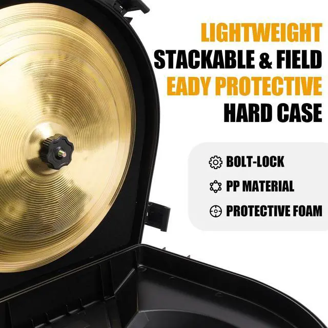 Alt view image 4 of 7 - 22'' Cymbal Case With Wheels, Rolling Cymbal Hard Case With Foam, Fits 10 × 21" Cymbals, Design for Drum Cymbal, Cymbal Vault Upgrade Cymbal Bag, Tour Edition for Drummer