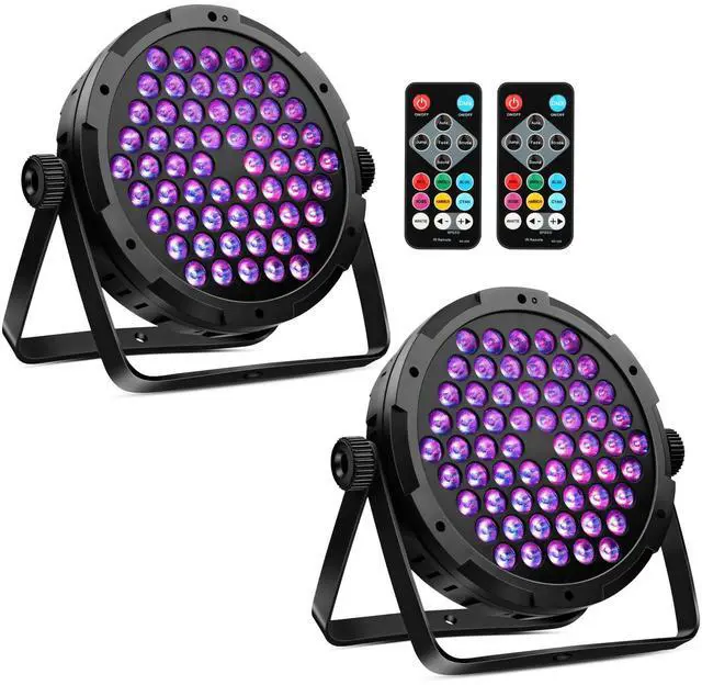 Main image of 90W 60LED Dimmable Stage Par Light by Remote & DMX Control - 2Pack | RGB, Sound Activated Multi Modes Uplights for Events Wedding Church Dance Club Home Party Stage Lighting