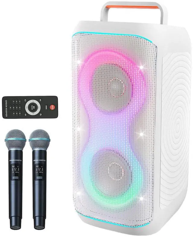 Main image of Karaoke Machine for Adults with 2 Wireless UHF Microphones, 500W Peak Power Karaoke System with Dual 6.5'' Subwoofers, Portable Party Bluetooth Speaker with RC, Bass & Treble Control for Outdoor/Home