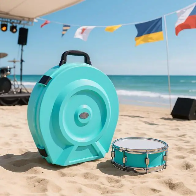 Alt view image 7 of 7 - 22'' Cymbal Case With Wheels, Rolling Cymbal Hard Case With Foam, Fits 10 × 21" Cymbals, Design for Drum Cymbal, Cymbal Vault Upgrade Cymbal Bag, Tour Edition for Drummer