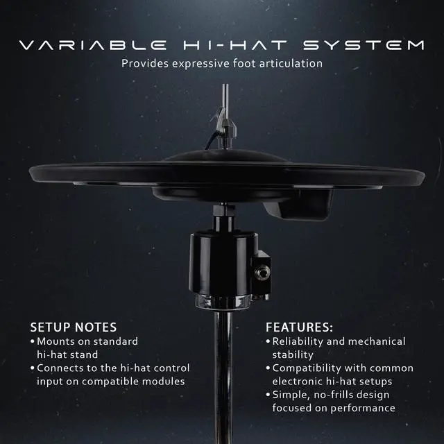 Alt view image 3 of 7 - VH11-Style Hi-Hat Controller Sensor Variable Open/Closed Foot Control for Electronic Drum Modules, Fits Standard Hi-Hat Stands