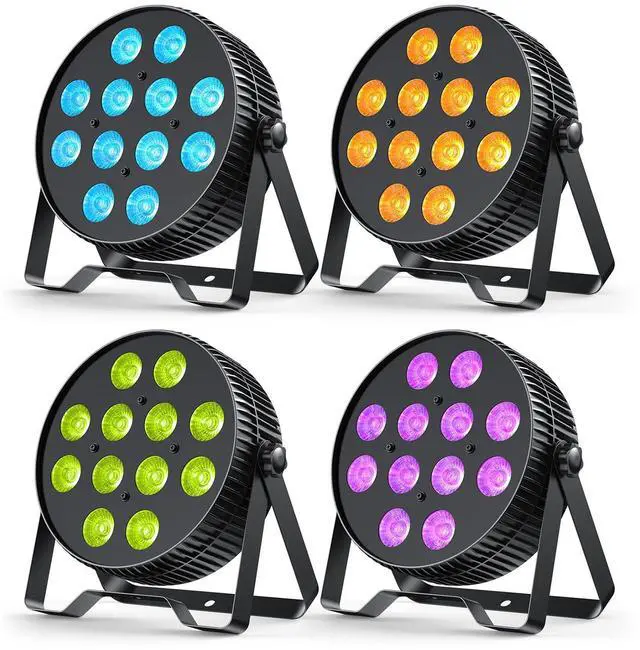 Main image of 12X18W LED Stage Light,6-in-1 RGBAL+UV DJ Par Lights-4 Packs | 12W*18 PCS RGB+Lime Amber UV LEDs, Auto/Sound/DMX512/Master-Slave, Ideal For Parties, Concerts, Theatrical, Uplighting, Event