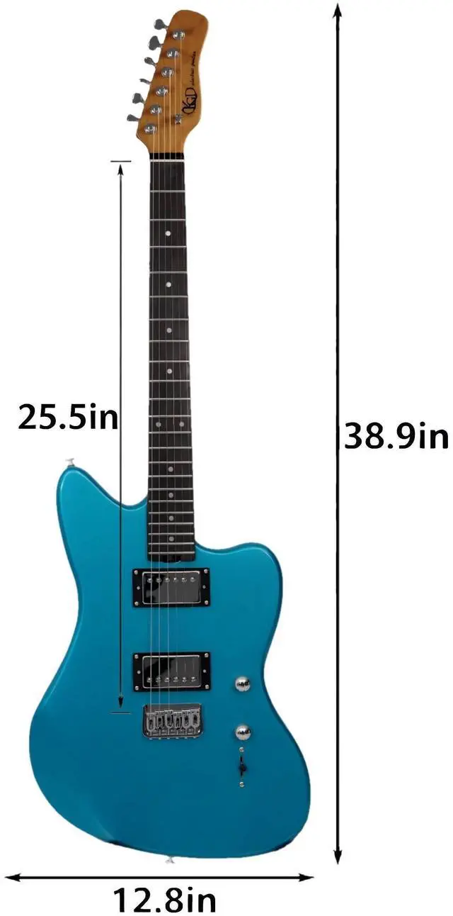 Alt view image 7 of 7 - Jazzmaster Mahogany Solid Body Electric Guitar,Roasted Maple Neck and Rosewood fingerboard,Bone Nut,6-String H-H Guitar,Professional/Full Size/Electric Guitars for Adults