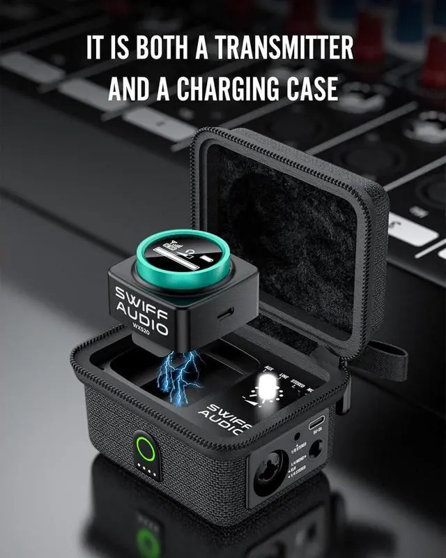 Alt view image 6 of 7 - 5.8GHz in-Ear Monitoring System Built-in CUE Mic Wireless in Ear Monitor System, Stereo Sound with LED Screen