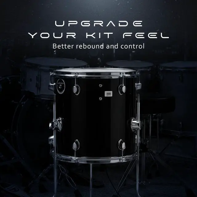 Alt view image 4 of 7 - T950 Electronic Floor Tom - 13"x13" Dual-Zone Mesh Head & Rim Trigger Pad, Acoustic-Style Wood Shell Drum, Adjustable Tension, Works with Most Electronic Drum Modules (TRS), Quiet Practice
