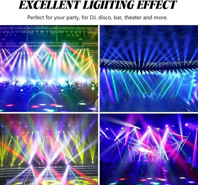 Alt view image 3 of 7 - 8x15W Spider Moving Head Light LED RGBW 4in1 Portable Stage Light, Strobe Party Beam DJ Lighting DMX 512 & Sound Activated for KTV Disco Party Event 2 Pack