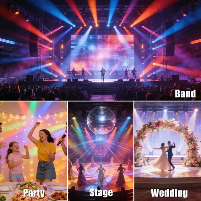 Alt view image 7 of 7 - Par Lights Stage Lights Uplights LED RGB Lighting DMX512 Sound Activation Multiple Lighting Modes Party Light for DJ, Disco, Stage, Wedding - 8 Packs