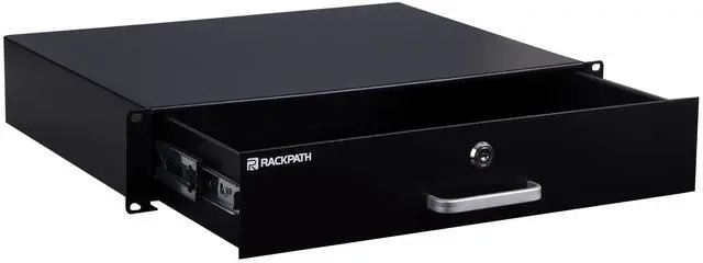 Main image of 2U Rack Mount Drawer for 19 Inch AV/Network/DJ Equipment Racks or Cabinets with Lock and Key